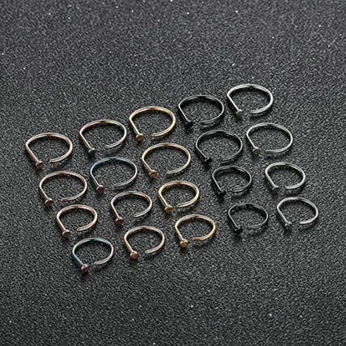 5 Uds. Anillos De Nariz Falsos En Forma De D, Moda Punk
