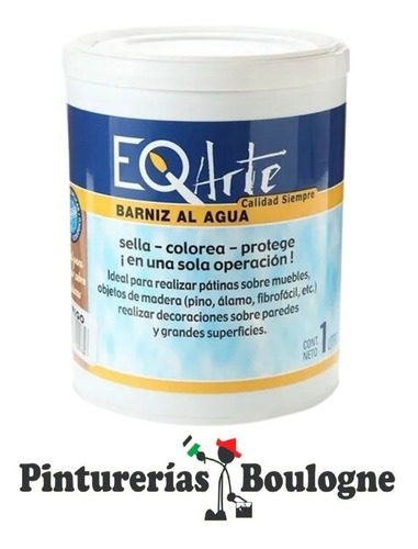 Barniz Al Agua Eq Arte 1 Litro. ( Colores)