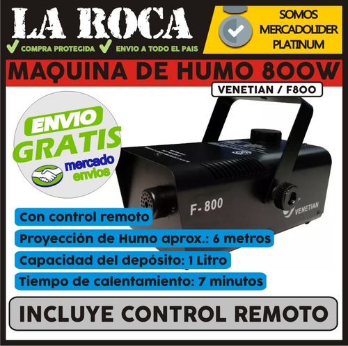 Imagen 3 de 10 de Maquina Humo Profesional 800w F800 Control Remoto Cuo