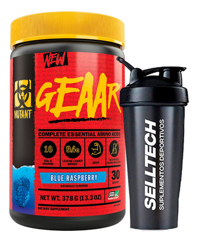 Aminoácidos Eaa Geear Mutant Blue Raspberry 30 Serv+shaker