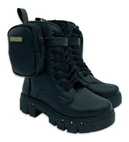 Botas Bolsita Negras Luces Led Ni a1119 Botitas Casual Bolsa 479