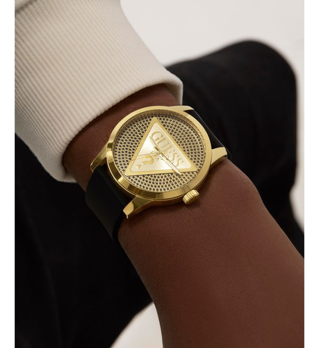 Reloj Guess Dorado Negro Badge Hombre
