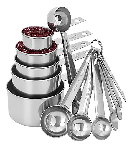 Juego De 13 Tazas Y Cucharas Medidoras  Wmtidene Stainless S