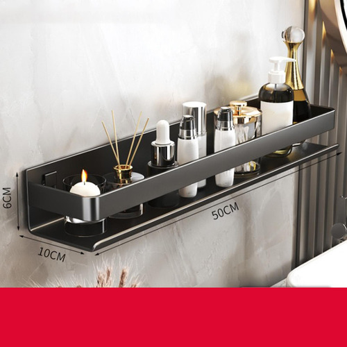 Estantes Flotantes Organizador De Ducha Soporte Negro 50cm