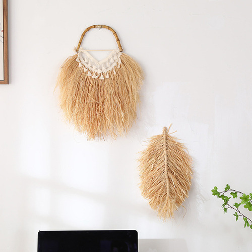 * Espejo De Pared Colgante De Rafia (7 #mold) Boho