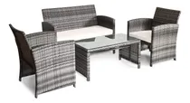 Comprar Mat Expert Juego De Sofá Y Mesa De Mimbre De 4 Piezas Juego