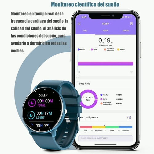 Imagen 7 de 9 de Reloj Inteligente Zl02 1.28'' Pantalla Táctil Bluetooth