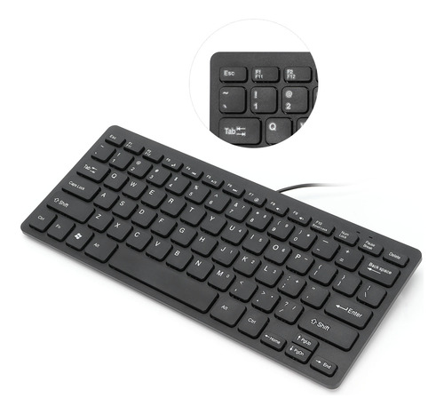 Teclado Para Juegos Con Cable Usb Portátil De 78 Teclas, Min