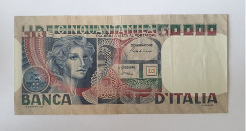 Billetes Mundiales : Italia 50000 Liras 1977 Hermoso Billete