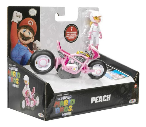 Super Mario Bros Movie Pelicula Moto Vehiculo Peach Y Figura