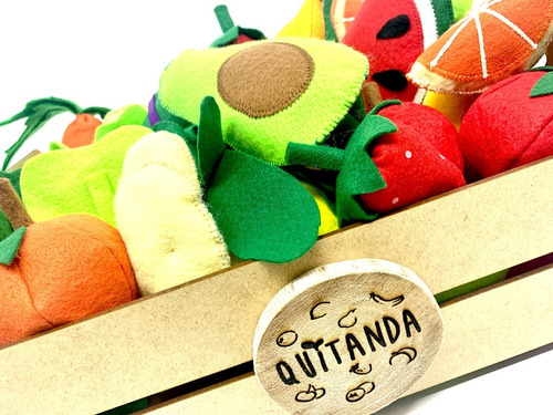 Imagem 6 de 6 de Comidinha Feltro Kit Pedagógico Frutas Legumes No Caixote Gr