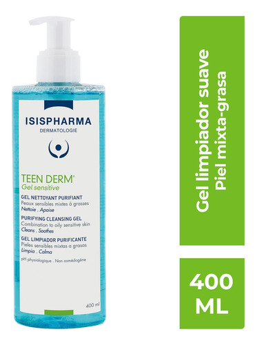 Isispharma Teen Derm Sensitive Gel Limpiador 400 Ml