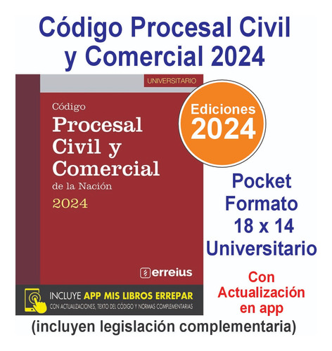 Código Procesal Civil Y Comercial De La Nación 2024 Bolsillo