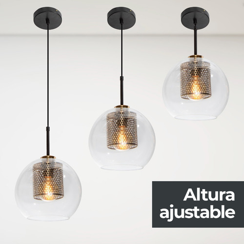 Lámpara Colgante Opulent Negro Bronce E27 60w 1 Luz Lumimexico 23098-2