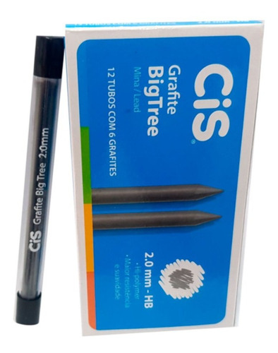 Grafite Escolar Cis Bigtree Hb 2.0mm Caixa Com 12 Tubos