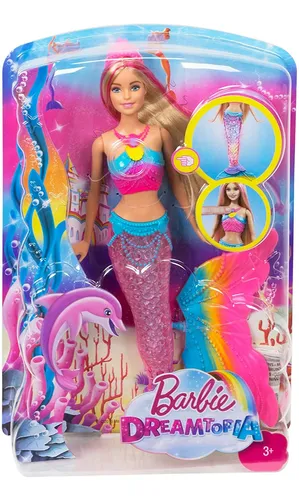 Boneca Sereia Barbie Dreamtopia Rainbow Lights Loira