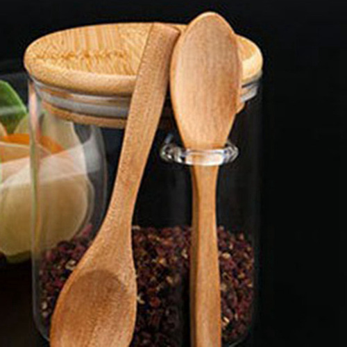 Bote De Vidrio Transparente Con Tapa Y Cuchara De Bambú, 4 U