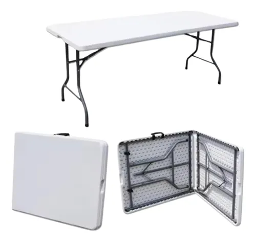 comprar Mesa Plegable Para Camping Jardín Rattan Negro, Blanco