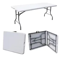 Comprar Mesa Plegable Para Camping Jardín Rattan Negro, Blanco