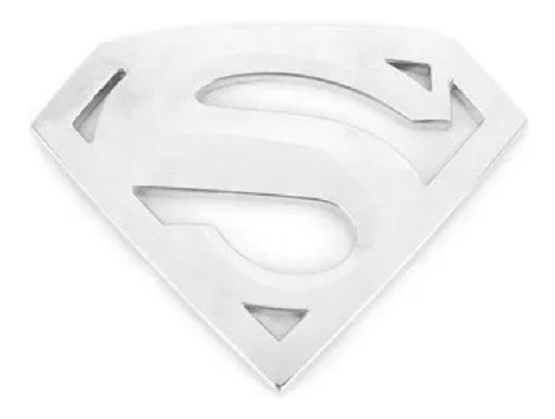 Emblema Adesivo Alto Relevo 3d Em Abs Superman Cromado
