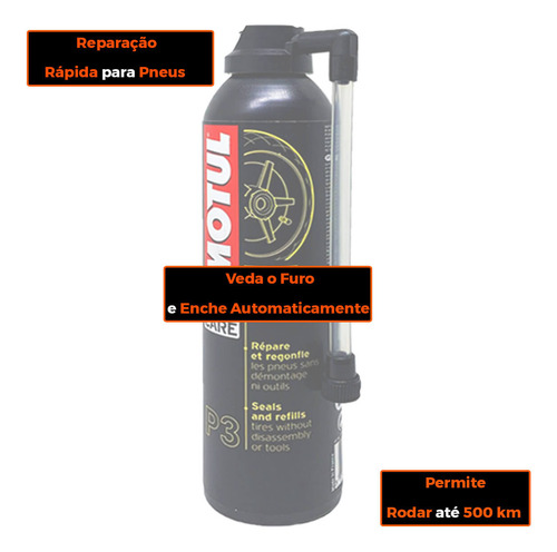 Kit Pneu 120/70-17 + 180/55-17 + Reparo Pneu 300ml Michelin
