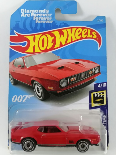 Hot Wheels 71 Mustang Mach 1 Diamonds 007 Vintage Rojo 2/250