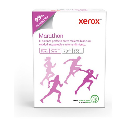 Paquete Hoja Carta Xerox Marathon 500 Hj 99% Blancura 70g/m2