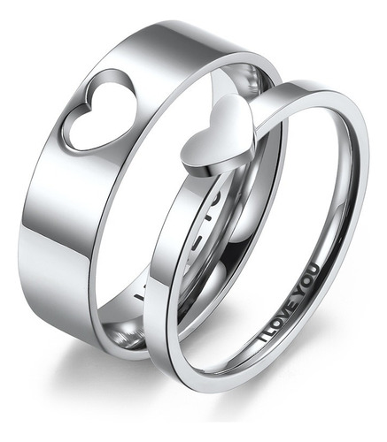 Anillos Duo Pareja Corazon Par Compromiso Union Ac Inox A240