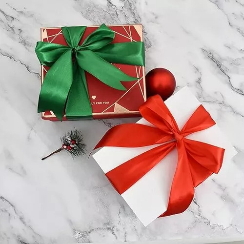 Moños Satinado Liston Navideño Colores 4cm 5 Rollos 220m