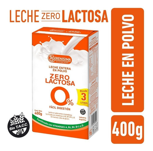 Leche En Polvo La Serenisima Zero Lactosa 400gr