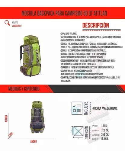 Mochila Atitlan 50L - Coleman Mexico