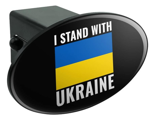 I Stand With Ukraine Oval Tow Trailer Hitch Cover Plug Inser