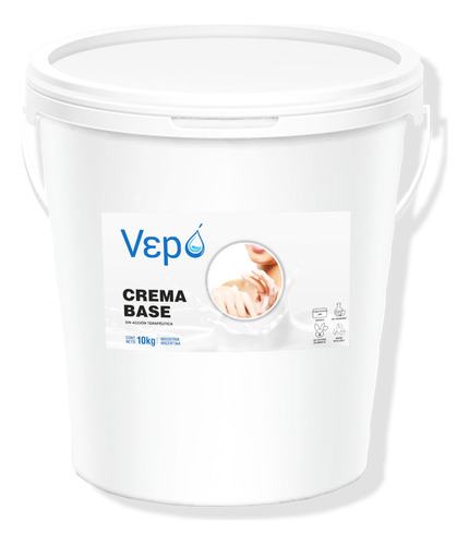  Crema hidrosolubre para cuerpo VePo Crema base en balde 10kg