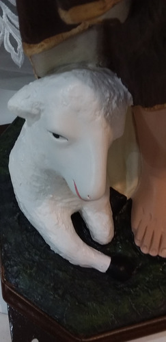 Imagem São João Batista 120 Cm Gesso Resinado + Base Madeira