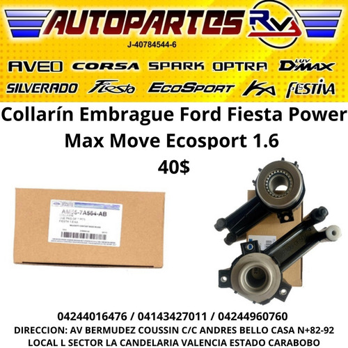 Collarin De Clutch Para Ford Fiesta, Power, Max Y Move