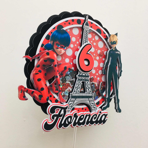 Cake Toppers Deco Torta Adorno 3d Shaker Miraculouss Ladybug