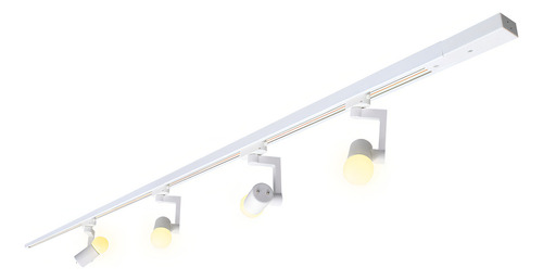 Kit Riel 2 Metros Sobreponer 4 Spots Led Stark Illux Tl-5160 Estructura Blanco