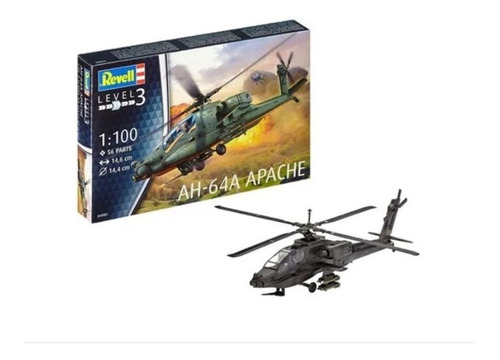 Kit Revell 04985 - Helicoptero Ataque Apache Ah-64a 1/100 