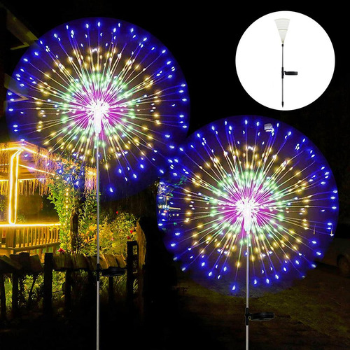 90/120/150 Luces De Fuegos Artificiales Solares Impermeable
