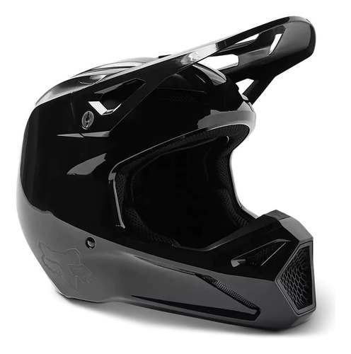 Casco Motocross  Fox  V1 Solid Black Brillante-ece 22-06