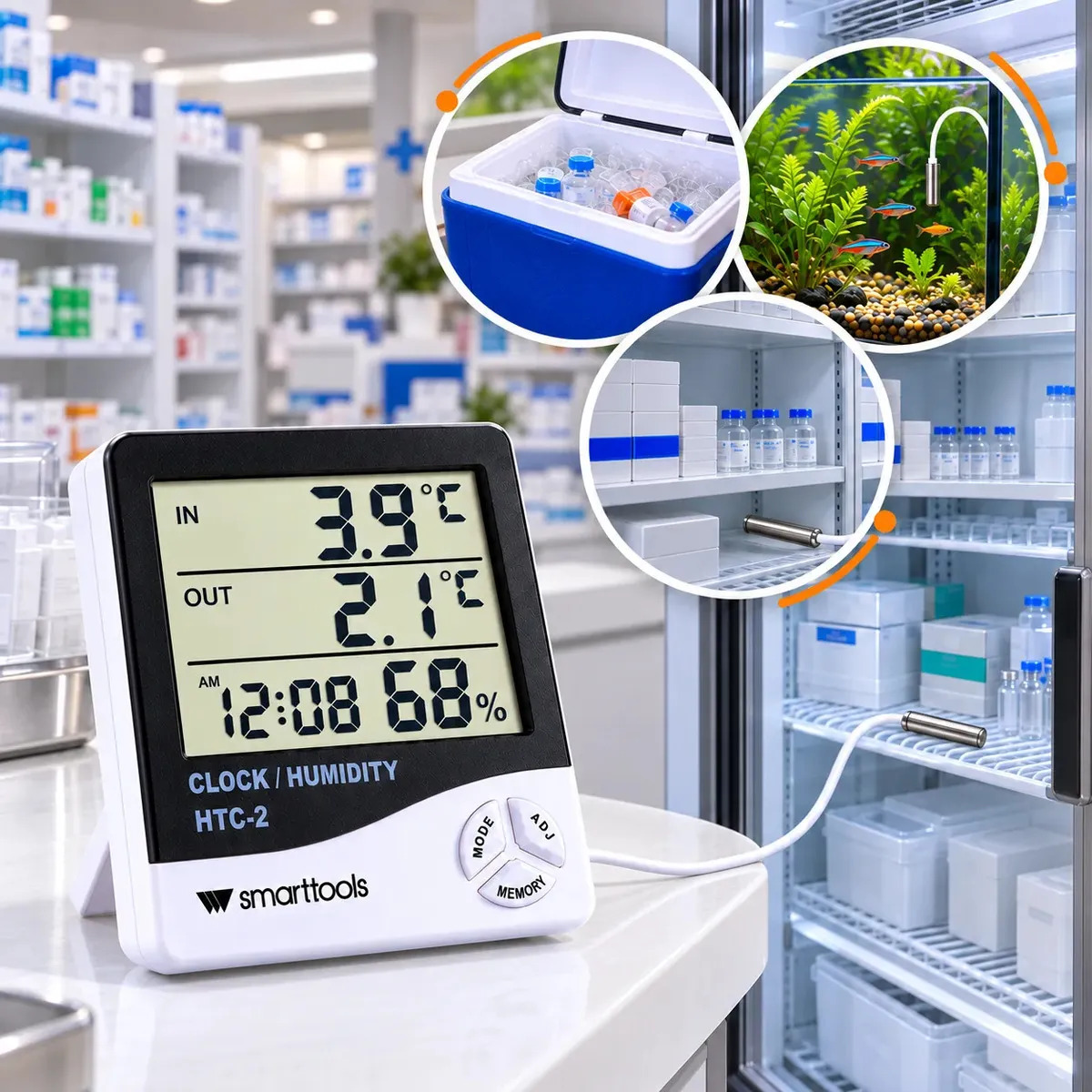 Termometro Para Vacina Geladeira Freezer Aquário Digital Cor Branco
