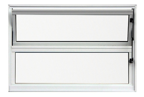 Vitro Basculante Alumínio Branco - 40x60cm - C/ Vidros 3mm