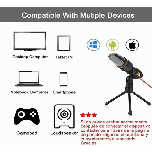 Micrófono Condensador Sf-666 Con Divisor De Audio Tripie
