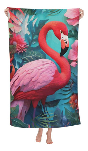 Flamingo Toalla De Playa Microfibra Flor Tropical Mujeres Se