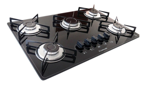 Imagem 3 de 6 de Fogão cooktop gás Safanelli Semplice Fogão 5 bocas preto 127V/220V