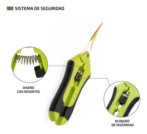 Imagen 3 de 5 de Tijeras De Podar Herramienta Para Jardin Profesional Y Curva