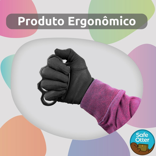 Soco Inglês Resistente Soqueira Defesa Pessoal Tático Preto Preto