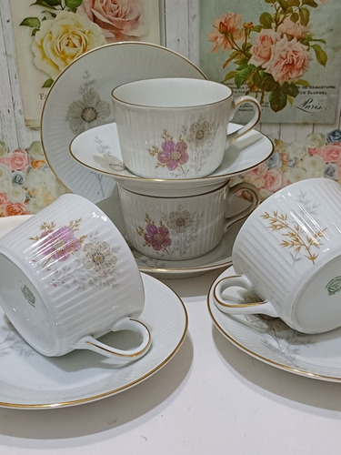 Juego De 6 Tazas De Té De Porcelana Verbano Florcitas