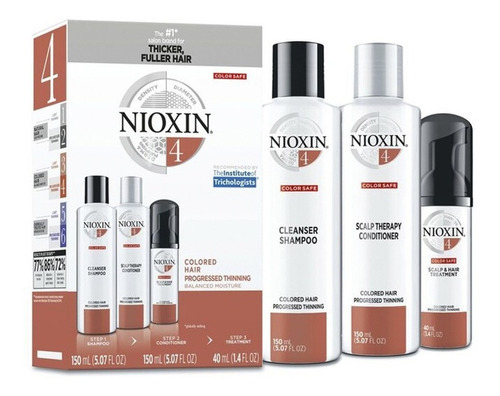 Nioxin 4 Kit Para Caída Del Cabello 3 Productos