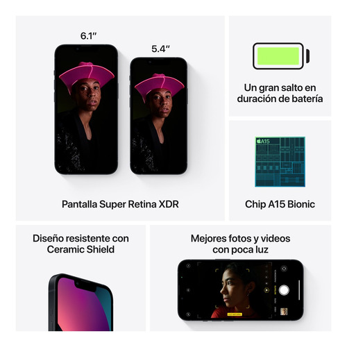 Imagen 7 de 9 de Apple iPhone 13 Mini 128 Gb -incluye Cargador-1 Año Garantia